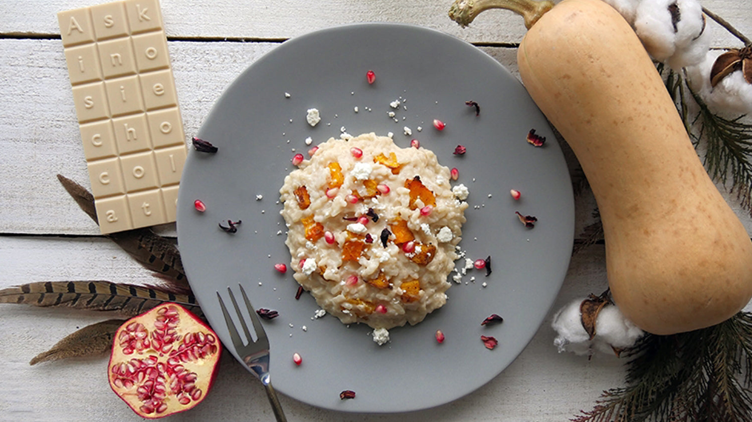 Savory White Chocolate & Butternut Squash Risotto Recipe