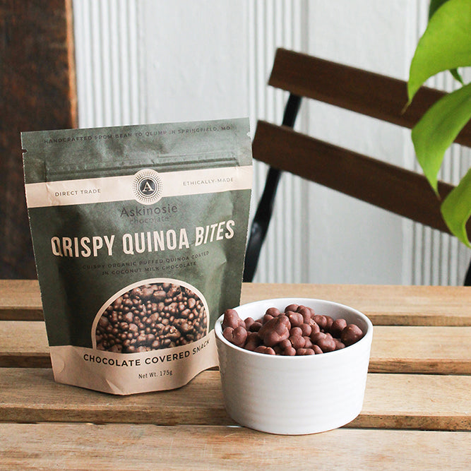 Chocolate Covered Qrispy Quinoa Bites