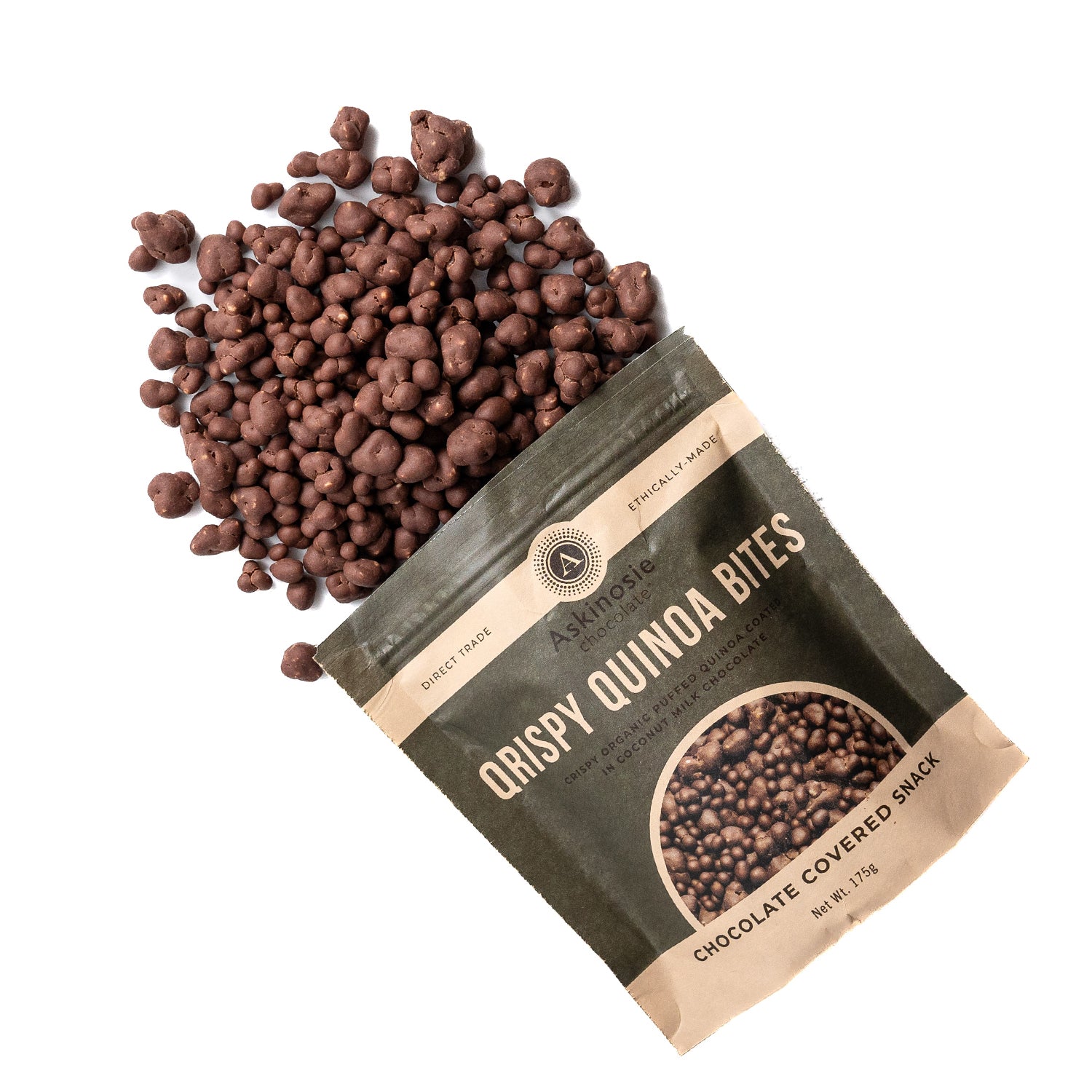 Chocolate Covered Qrispy Quinoa Bites