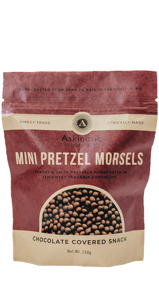 Askinosie Chocolate Mini Pretzel Morsels Packaging