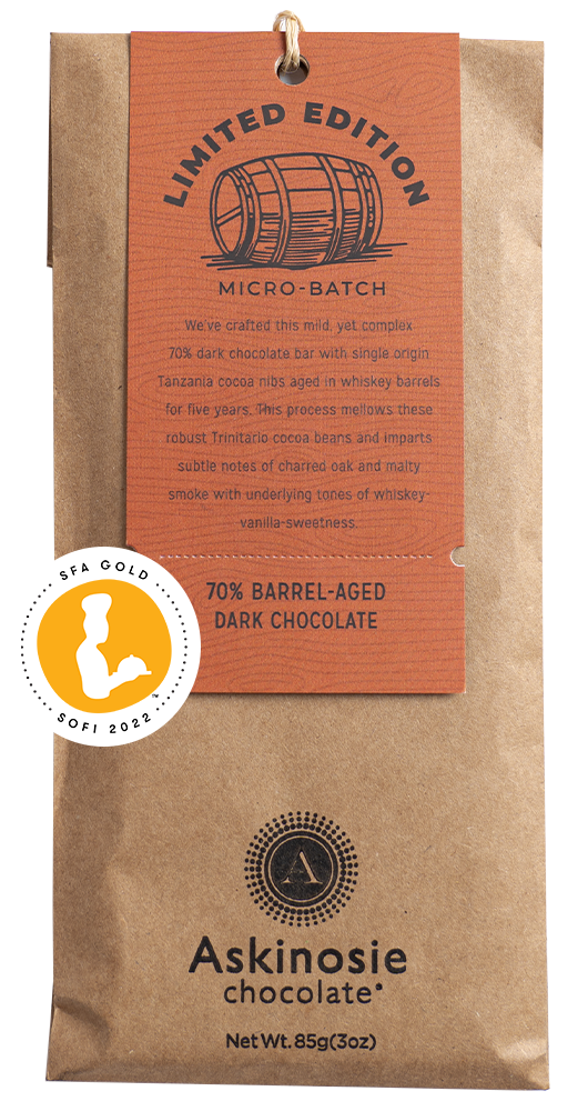 70% Barrel-Aged Dark Chocolate Bar